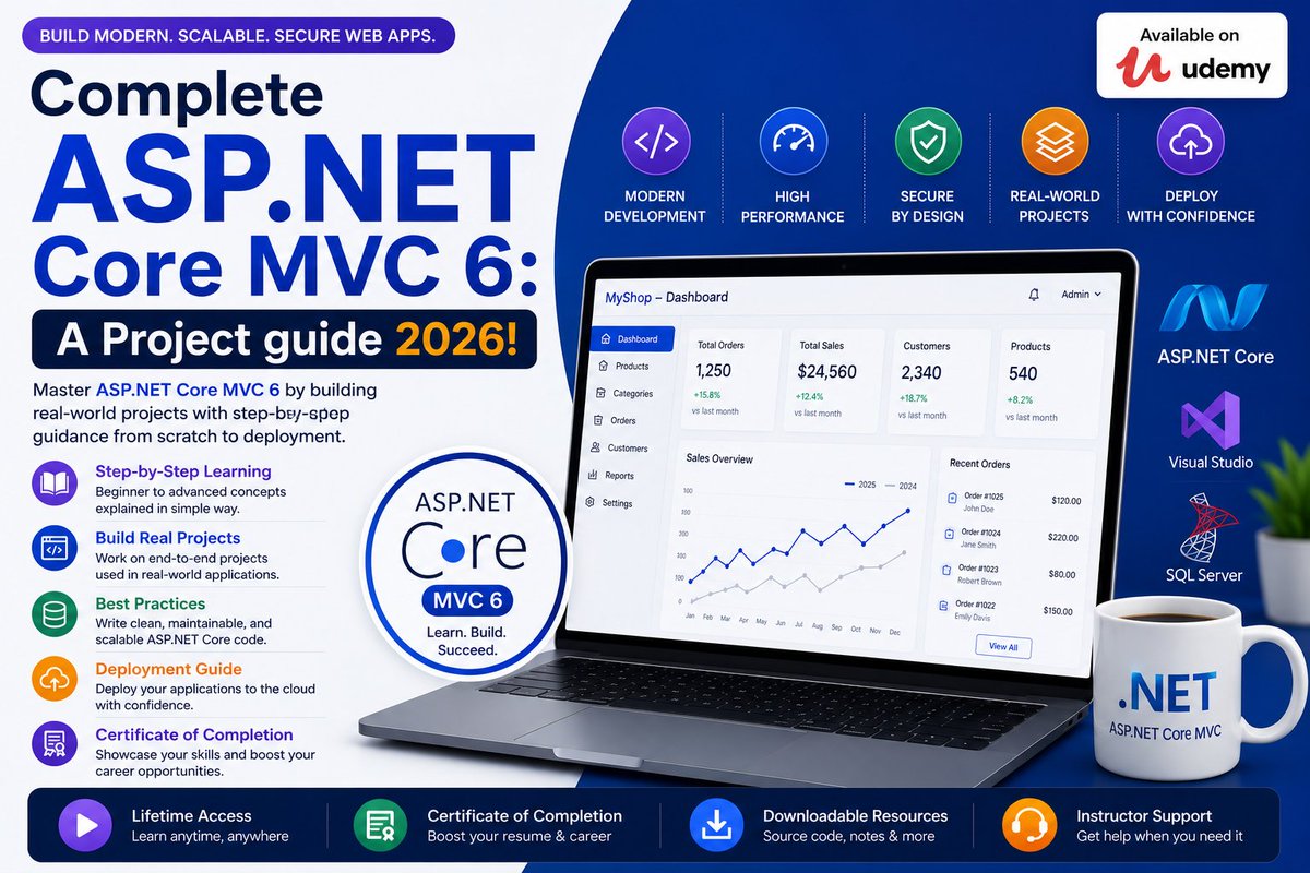 metlasudha's tweet photo. Complete https://t.co/wUzvQynajW Core MVC 6: A Project guide 2026
https://t.co/RPvzIgF9Pf
#aspnet #development #coding #programming #mvc #project https://t.co/StK72pI1jv