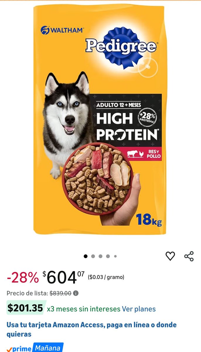 TMCS1974's tweet photo. con esta imagen  voy contar porque @PrimeVideoMX es el mejor servicio de streaming en México, yo le doy a mis perros este alimento, (puede ser bueno o malo eso no esta en discusión) mi punto es que es un producto que si o si voy a comprar, lo puedo comprar en el super o en línea. El precio promedio es de $800, compre dos bultos, además compre otro producto igual que este, es algo que si o si tengo que comprar cada determinado tiempo, el valor de ese otro producto en promedio es de $900 esta semana pague $650 así que contando las tres compras ahorré aproximadamente $650 por la membresía anual pagué $900 con esta compra casi pagué la cuota anual, al año hago otras 3 o 4 compras parecidas, en promedio ahorro anualmente usando este método $2500, así que si, Prime es el mejor porque tiene una calidad similar a Netflix pero es gratis, si sabes usar la membresía prácticamente no pagas por el servicio de streaming incluso si pagas los $50 extras para no ver comerciales además de los otros beneficios. 😎
