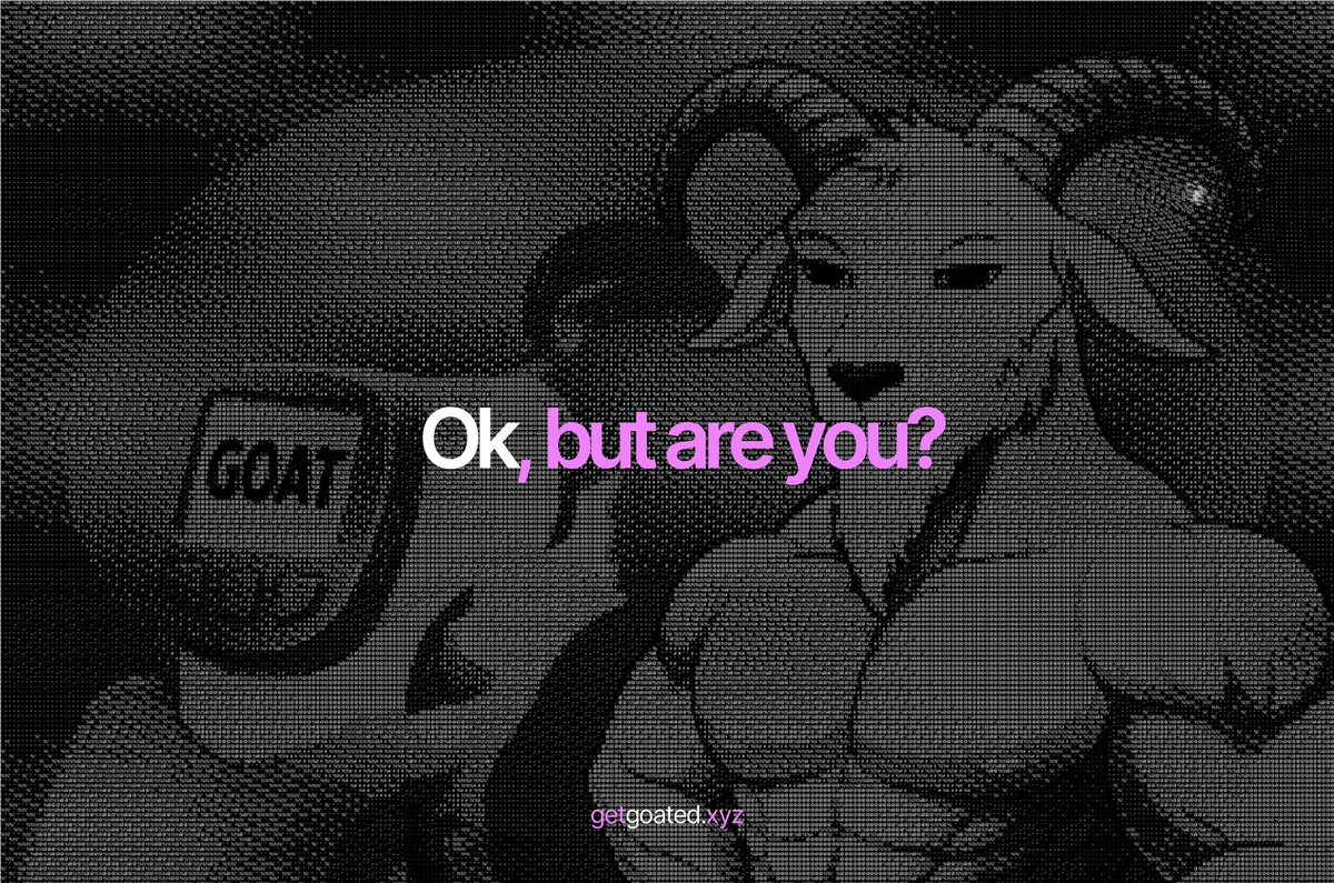 GetGoatedXYZ's tweet photo. goatmaxxing this weekend https://t.co/qcFno8QNhU