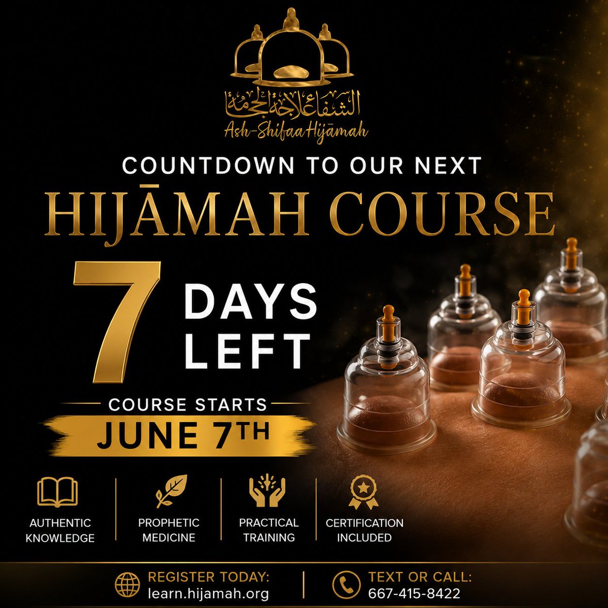 RahaBatts's tweet photo. Revive a Sunnah. Help People Heal. Build Something Meaningful.

The Prophet ﷺ encouraged Hijāmah — now you can learn it professionally with guided training designed for beginners and aspiring practitioners.

Whether your goal is to serve your community, care for loved ones, or build a business, this course can help you take the first step.

📚 Learn. Get Certified. Grow.

👉 Begin your journey here:

https://t.co/FGAKk3p1ZG