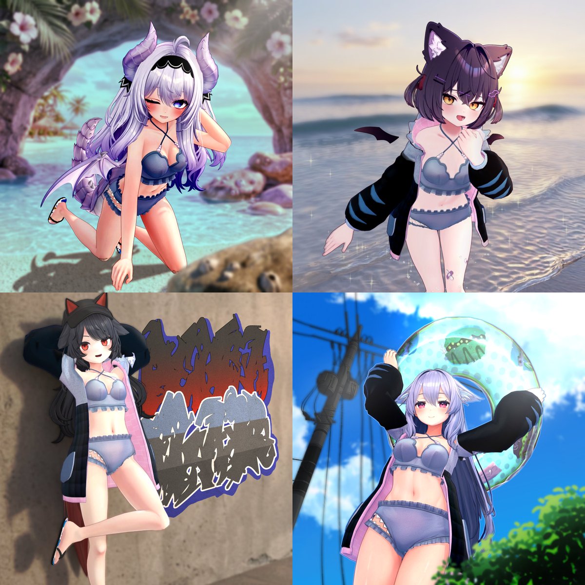 MyunVrc's tweet photo. [19アバター対応] るるしゃーく / LuluShark
新しい水着を販売開始しました！ 
🦈サメをモティーフにしたかわいいデザインとなります！

💰 Full Set : 1,500円 
📷 Each : 800円

対応アバターは画像をご確認ください😊
🛒 : https://t.co/ufNWrQZJev
#VRChat #booth_pm #MyunMyunShop https://t.co/h6BlBdqrZF