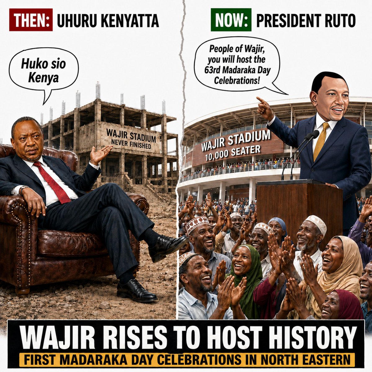 NaekuMercy's tweet photo. Uhuru’s conmen can shout “Impeach Ruto” all they want, but Kenyans are not fools. Somalis and other 50 million Kenyans have seen the difference: failed promises under Uhuru, visible development under Ruto! https://t.co/2td4fxRAQj