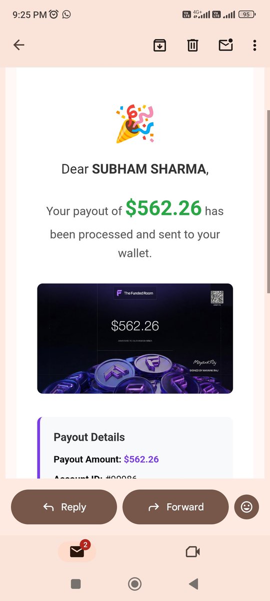 S19806341Subham's tweet photo. @thefundedroom My journey my first payout funded room https://t.co/de5ghlUTH1
