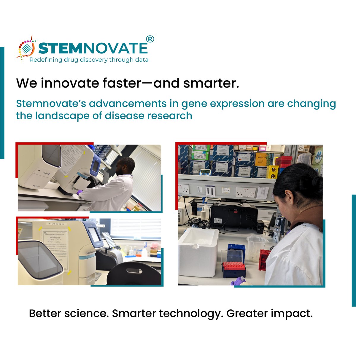 StemnovateL's tweet photo. Innovating faster and smarter to transform disease research through advanced gene expression technologies. Stemnovate Limited

https://t.co/zCXdcfEYOd

#Stemnovate #GeneExpression #DrugDiscovery #Biotechnology #DiseaseResearch #PrecisionMedicine #CellBiology #LifeSciences #BiomedicalResearch #InnovationInScience #ResearchAndDevelopment #FutureOfHealthcare #ScientificInnovation #DataDrivenScience #Genomics #MolecularBiology #TranslationalResearch #BiotechInnovation #HealthcareInnovation #ScienceForImpact