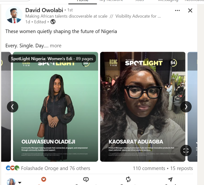 Oladejioluwas15's tweet photo. This made my week😇

I got to oversee a community partnership between @SheCodeAfrica and Authorrrity, seeing the women in my community get the visibility they deserve, and also getting featured as a Rising Star 💕

You can check it out here: https://t.co/P9HHV7iJ1R https://t.co/qHXiPcrCp1