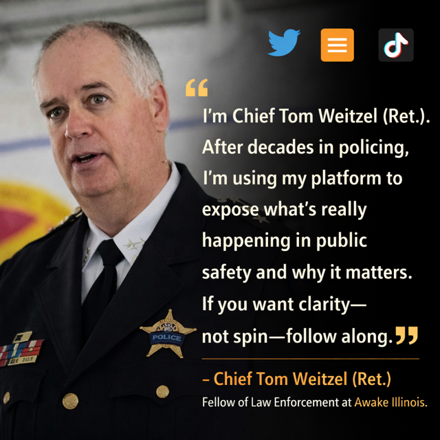 ChiefWeitzel's tweet photo. "I was told the police's view on public safety in IL. is distorted. I disagree &amp; am pushing back. Please share this &amp; follow me; facts &amp; police matter." @CWBChicago @Awake_IL @CitizensBTB @amyjacobson @Giersh @John_Kass @ChicagoContrar1 @chriskrokshow @foxnewsnight @NewstalkSTL https://t.co/mUl89uZ27H