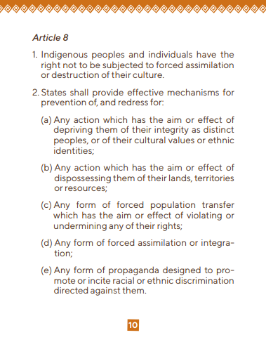 specter1958's tweet photo. @SaveEuropeAct Article 8. 1. United Nations Declaration on the Rights of  Indigenous  Peoples. 
"Indigenous peoples and individuals have the right not to be subjected to forced assimilation or destruction of their culture."

https://t.co/2I8xwKAMB5 https://t.co/PViCtOkdFB