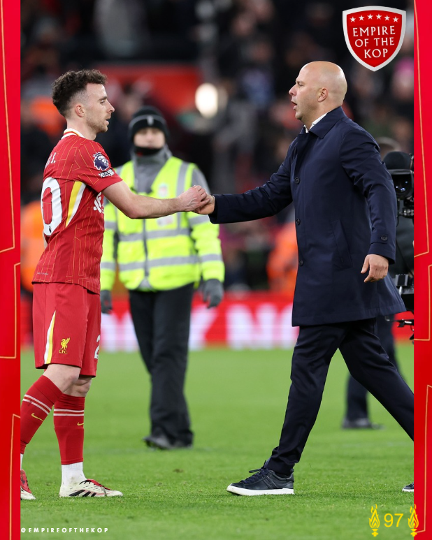 empireofthekop's tweet photo. The manner in which Arne Slot handled the tragic loss of Diogo Jota last summer was immaculately graceful and dignified in the wake of extreme adversity.

For that alone, he deserves (and will have) enduring respect and gratitude from Liverpool supporters. 🤍 https://t.co/6HCXmi5mYJ