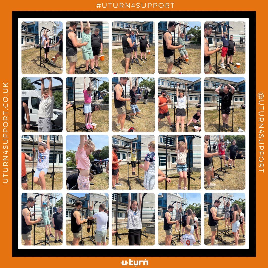 UTurn4Support's tweet photo. What a brilliant day at the Essex Police Open Day 🧡🖤

UGO loved meeting everyone and bringing lots of smiles.

Our “challenge yourself” pull-up bar was a huge success too, with so many people getting involved and cheering each other on.

Winner announced soon 👀

#UTurn #UGO https://t.co/VSmtwnOqQf
