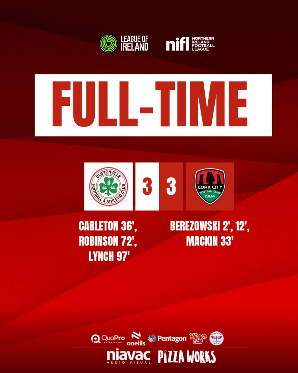 CvilleLadies's tweet photo. ⏰️ FULL-TIME: The Reds produce a stunning comeback and, with Athlone Town losing to Treaty United, advance to the Quarter-Finals of the All-Island Cup. 

#YouReds 🔴☘️ https://t.co/5LsexSSTnG