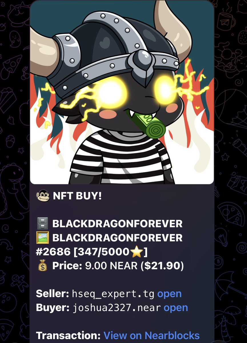 dragonisnear's tweet photo. BLACKDRAGONFOREVER NFTs continue to be swept. 🧹 

But what has always made us different is that they have never been about speculation. 

Though, the floor price keeps increasing. 

Black Dragon is a cultural relic representing the $NEAR community and its ethos. https://t.co/qxyySwn1ef
