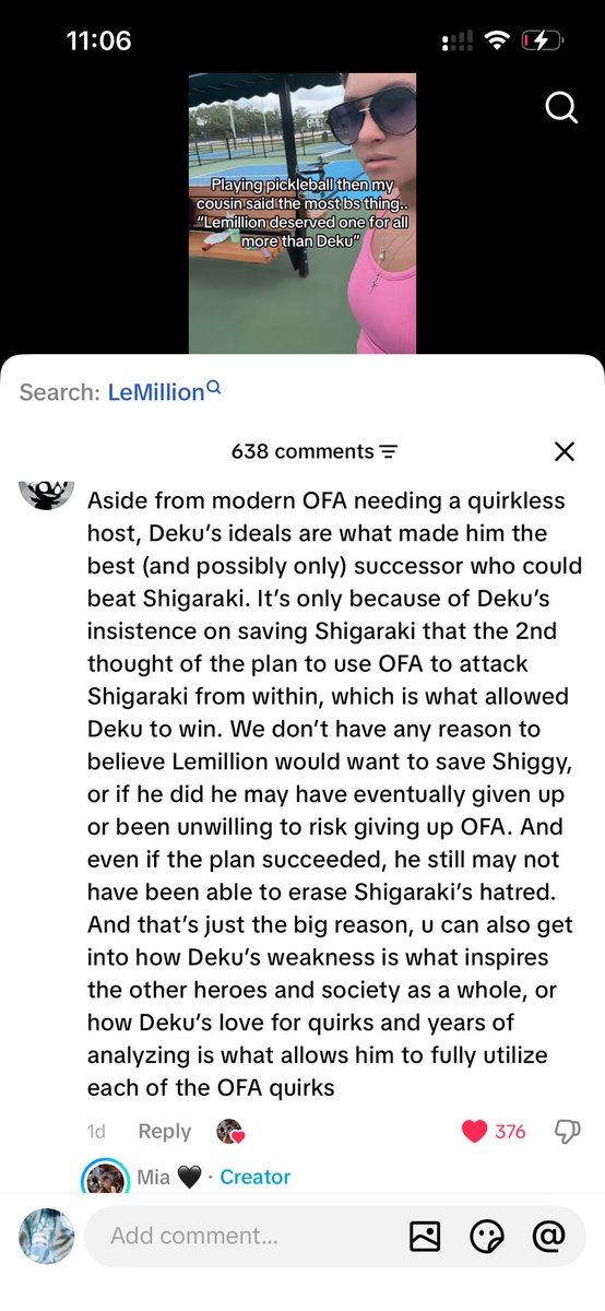 T9mi123's tweet photo. Comments to this video healed me and MHA’s fandom has literacy. @Apu_Simpson25 would be proud 🥹🥹 https://t.co/kiVyMM1nV0