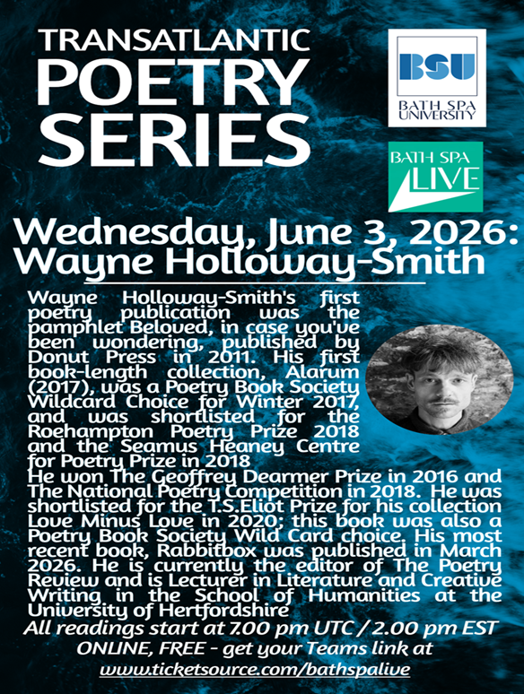 TimLiardet's tweet photo. The next reading in the series is the wonderful Wayne Holloway-Smith. Come along next Wednesday for what will be a great evening. Book your free ticket here:

https://t.co/sdiIraKxZ1 https://t.co/83av262UcS