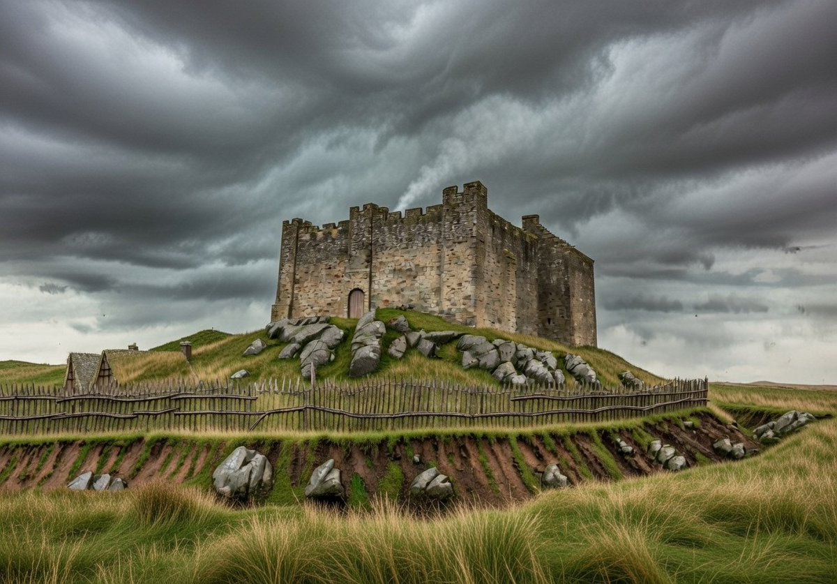 andrewsp2009's tweet photo. Castle Sween, Argyll (Scotland) reconstruction mock-up. Held by MacSween family. One of the few Castles seized & garrisoned by King Robert The Bruce that wasn't 'slighted' to stop recaptured by Auld enemy forces. #CastleSween #ScottishCastles #HistoryRebuilt https://t.co/0XrS5qDvEY