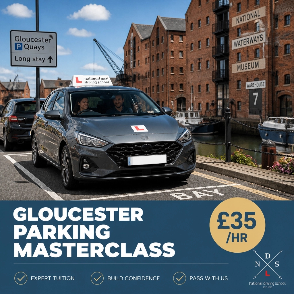 NationalDrivin1's tweet photo. Heading to Gloucester Quays? 🛍️ Tight spots and traffic are the ultimate manual test. We'll make you confident in every bay and parallel park! Lessons are £35/hr. 🚙 #GloucesterDriving #GloucesterQuays #ManualLessons #NDS https://t.co/frF7HMXiW8
