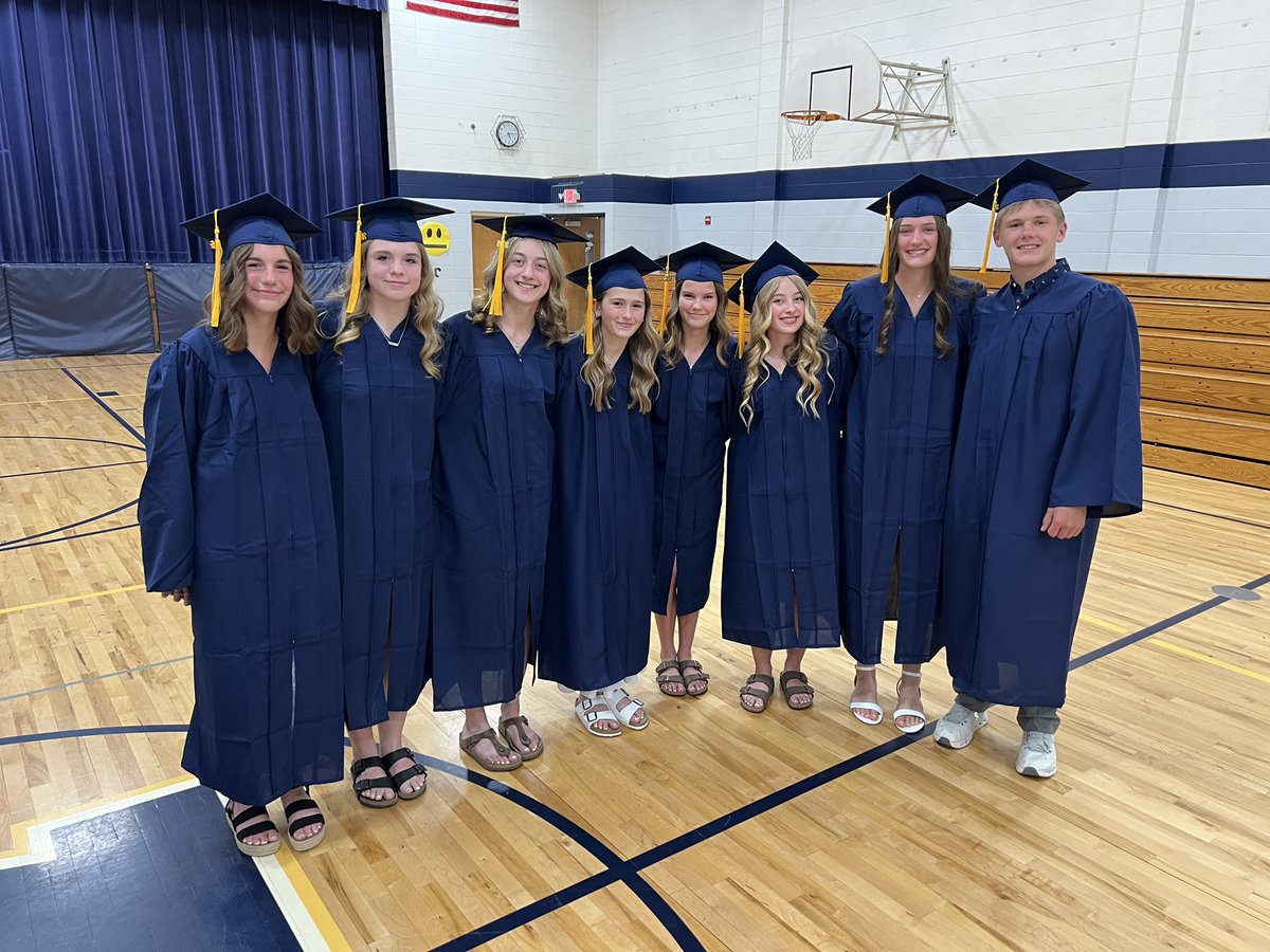 HortonKandi's tweet photo. Caps adjusted, gowns straightened, and plenty of smiles to go around! ๐ Our 8th graders are getting ready for graduation and soaking in every moment before they take the stage. Congratulations, Class of 2026, we canโt wait to celebrate you! #wcsFlight #wcsREADY https://t.co/Ug8Gf5iI8W