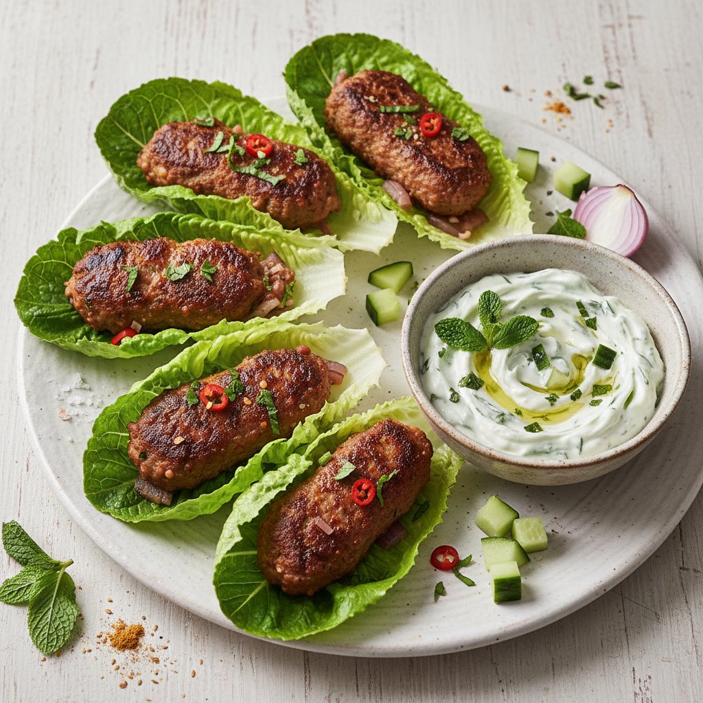 safeplate_ai's tweet photo. AI Generated Meal ✨
Spicy Lamb Kofta Lettuce Wraps with Mint-Cucumber Raita (lunch)

Plan your meals with SafePlate AI! (Link in bio)

#AI #MealPlan #Recipe #SafePlateAI https://t.co/sWfP9ViGhv