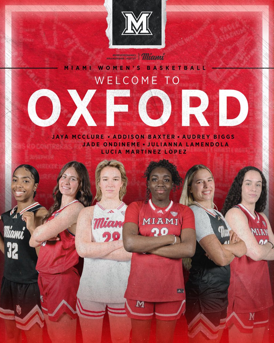 MiamiOH_WBB's tweet photo. Some new faces are coming to Oxford 😋

#RiseUpRedHawks | #MiamiOHWBB | #Get2It https://t.co/CDdQf5zSn4