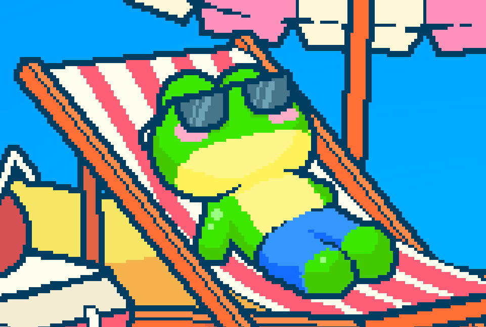 Toadzillart's tweet photo. When you should be working on your game but it’s too sunny outside 🌞🐸

#gamedev #indiegamedev #cozygame #pixelart https://t.co/OjtvJrvPdE