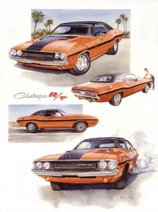ChaneyByron's tweet photo. Art of the Day! "1970 Dodge Challenger RT". Buy at: https://t.co/fiJifmcJIj https://t.co/FmEuV5gZnH
