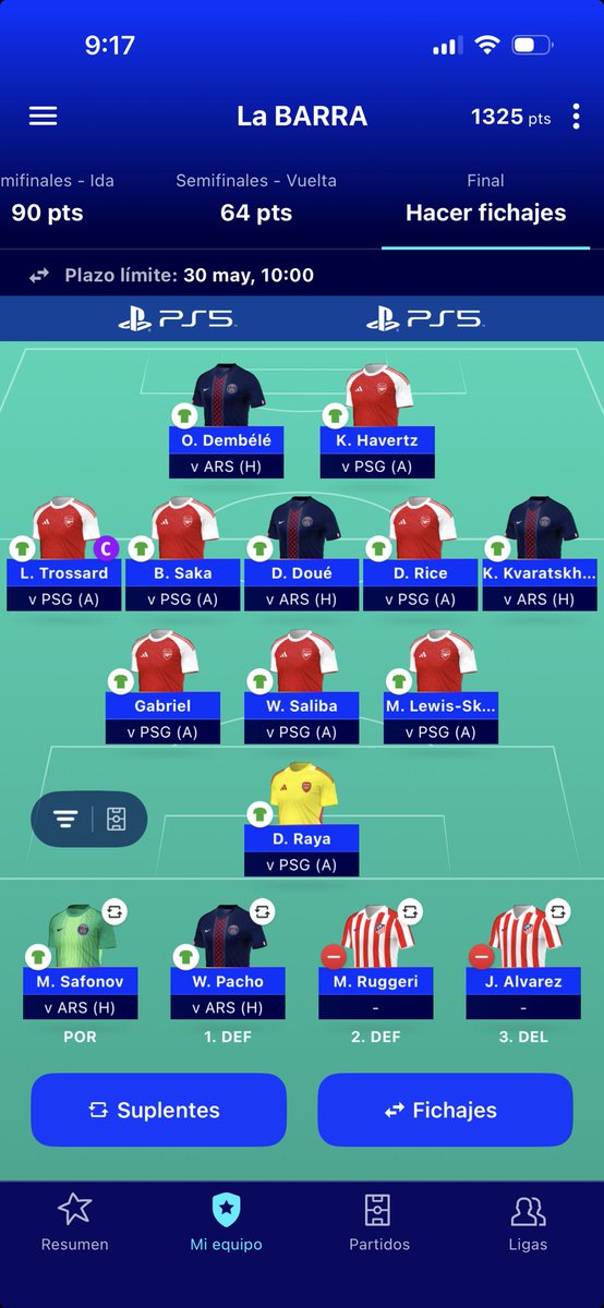 BarradeFantasy's tweet photo. Así va la Barra para la final… a por todas… ya hicieron sus últimos cambios? Suerte 🍻 https://t.co/8lhiZwKlhq