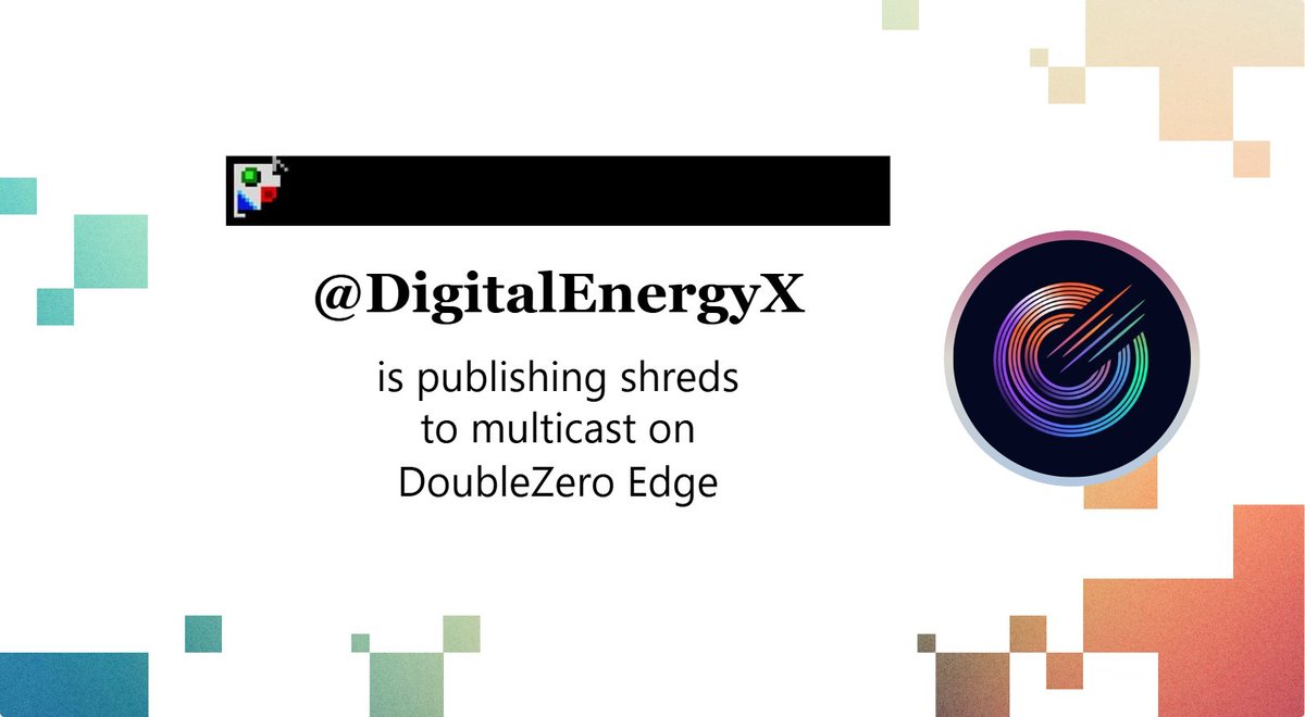 DigitalEnergyX's tweet photo. Edge publisher on DoubleZero since Edge launched (3/26/2026).

Singapore Ring 3 → DZ fabric → APAC validators.

Multicast shred distribution from Day 1 of Edge.

~2 months in, the transport layer that beats the public internet keeps doing exactly that.

@doublezero @Austin_Federa @MalbecLabs_xyz