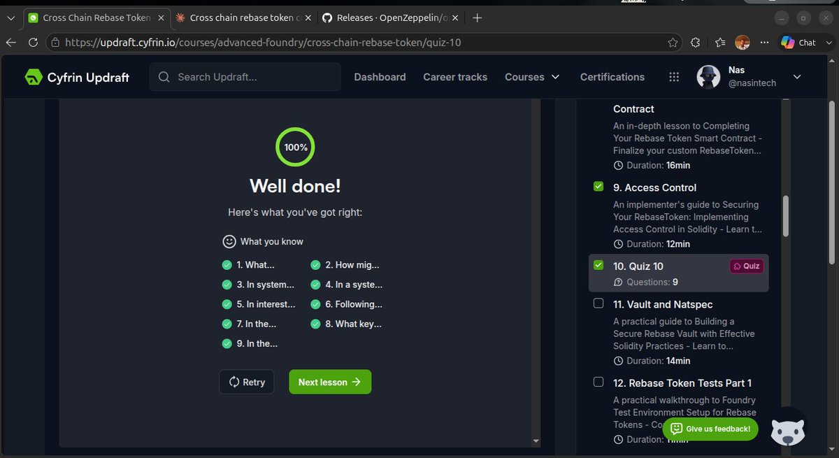 Nasintech's tweet photo. Day 59 of becoming a Smart Contract Developer🔥

Started the Cross Chain Rebase Token Section, here's what i got:

✅ Understood what Rebase Tokens are and how they work
✅ Wrote the Rebase Token Contract
✅ Access Control(only authorized contracts can mint/burn)

#web3 #solidity https://t.co/iOceD1qoil