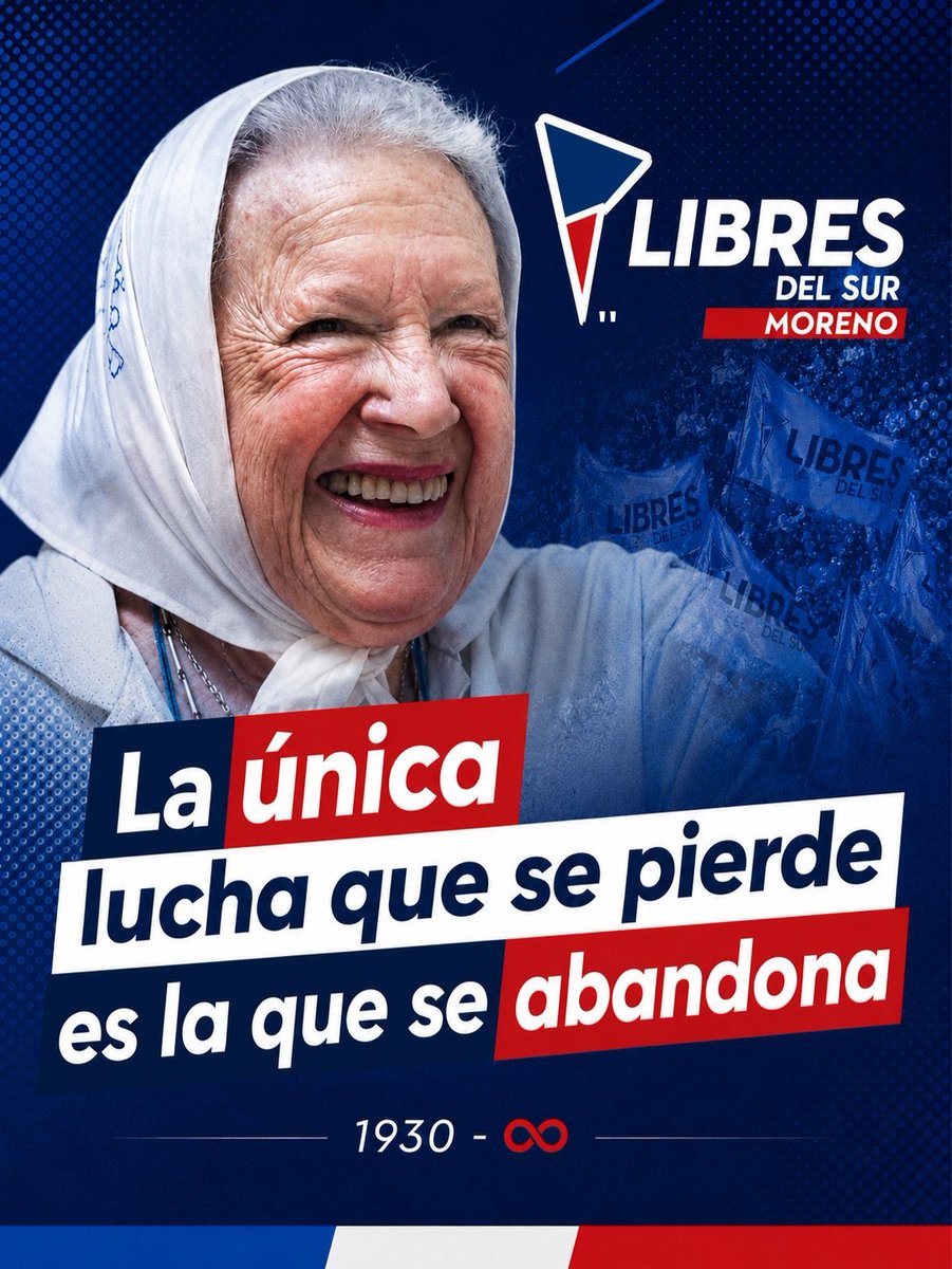 Libres_Moreno's tweet photo. A 2 años de la partida de Norita Cortiñas, su legado sigue latiendo en cada lucha. 🤍

​Se fue sin la respuesta que buscó desde que la dictadura le arrebató a su hijo Gustavo, pero transformó su dolor en una bandera colectiva.

​¡Norita presente, ahora y siempre! ✊🏻☀️ https://t.co/iALgnAztGF
