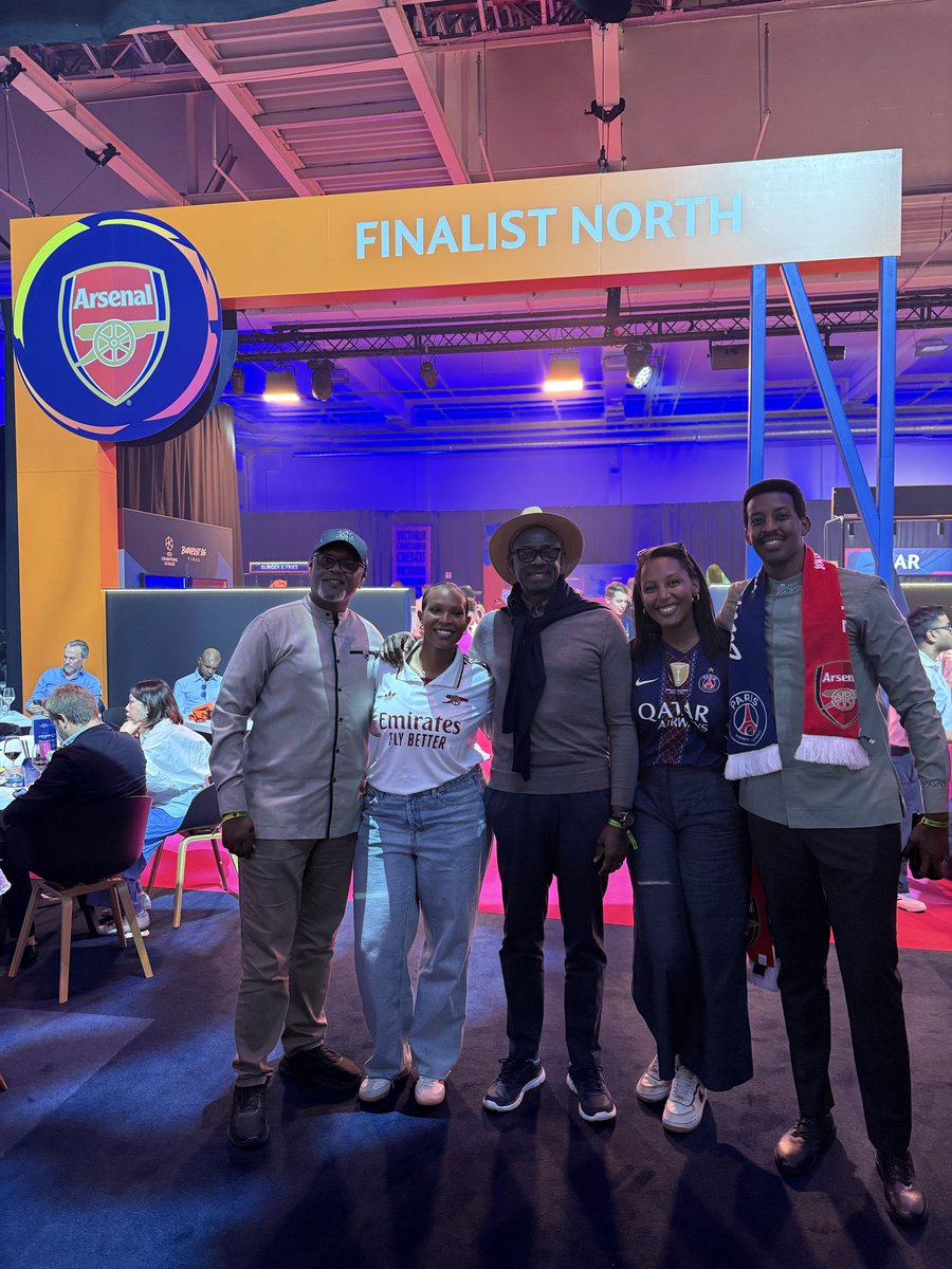 RwandaInUK's tweet photo. Team Rwanda from Kigali, France, the UK &amp; Hungary is here at the Puskás Aréna in Budapest and ready to enjoy the Champions final between #VisitRwanda partners Arsenal and PSG! 

What a night for football. What a moment for Rwanda!
 Rwanda Oyé! 

#VisitRwanda 🇷🇼🇫🇷🇭🇺🇬🇧 ⚽️ https://t.co/Ss4GhM6OwJ