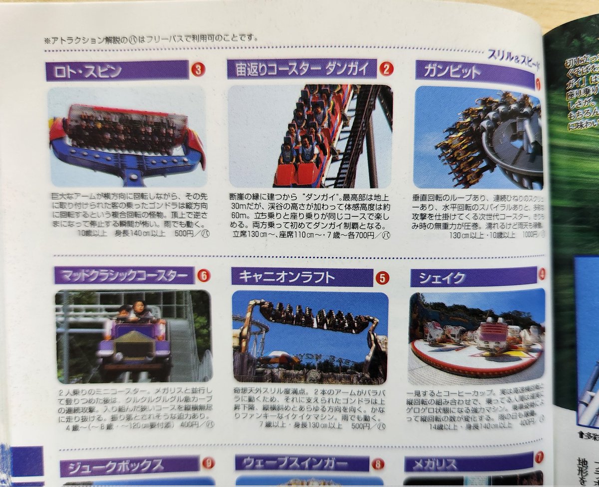 R_YuenPhoto's tweet photo. 昔の遊園地マップや乗り物一覧を見る度「昔の遊園地に行きたいなー」ってなる。 https://t.co/HpYeiWtPnX