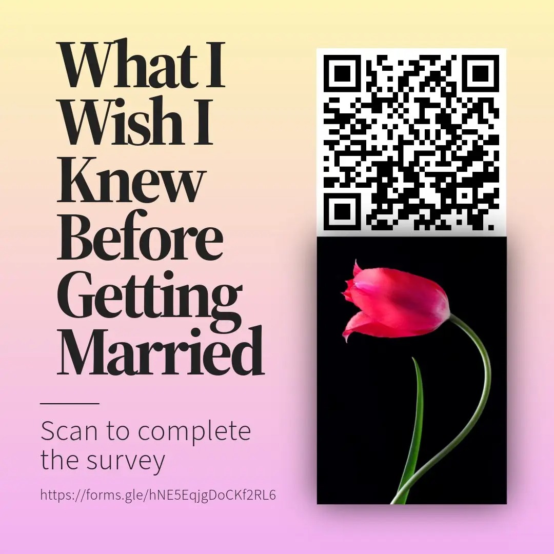 DrJudiC's tweet photo. Looking for individuals who are (or have been) married to complete a short survey on "What I Wish I Knew Before Getting Married." If that's you, I'd appreciate your input. The survey only takes a few minutes to complete.
Survey link: https://t.co/LqUTw9Gp3f Thank you in advance! https://t.co/MkJ0yz8Ffk