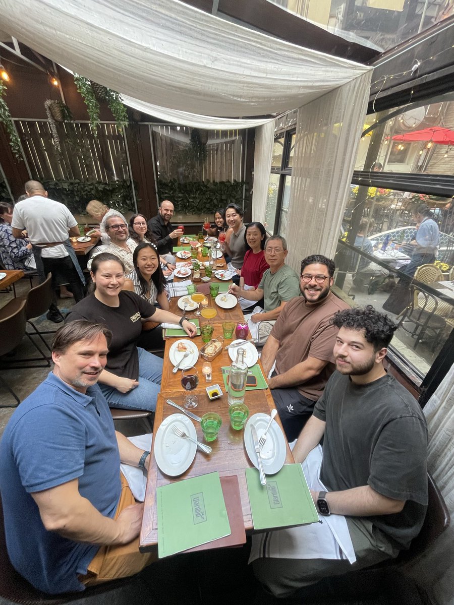 DAgalliu's tweet photo. A wonderful dinner celebration at Giardino 45 with members of the @AgalliuLab and Sproul  lab to celebrate the successful PhD dissertation of our amazing student Aomeng Cui. She led the study that generated a novel iPSC-based neurovascular unit using the 3D MIMETAS platform. https://t.co/rhqTP3KGR0