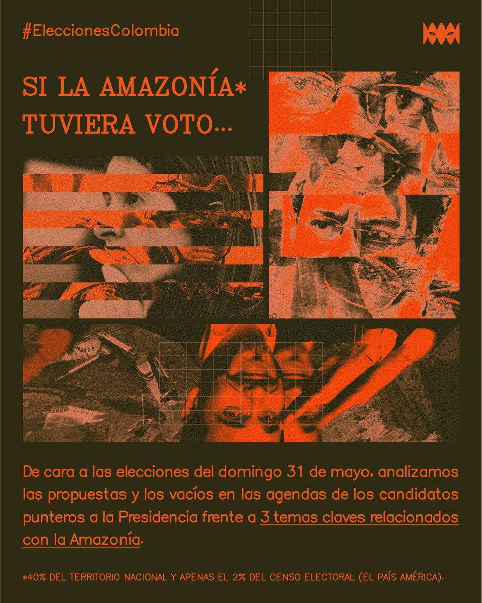 AmazonUworld's tweet photo. #EleccionesColombia

Los discursos y propuestas de los candidatos a la Presidencia en Colombia evidencian poca atención y referencias a la #Amazonía.

@IvanCepedaCast @ABDELAESPRIELLA @PalomaValenciaL, ¿se olvidaron que la Amazonía representa el 40 % del territorio colombiano? https://t.co/z521emm0mA