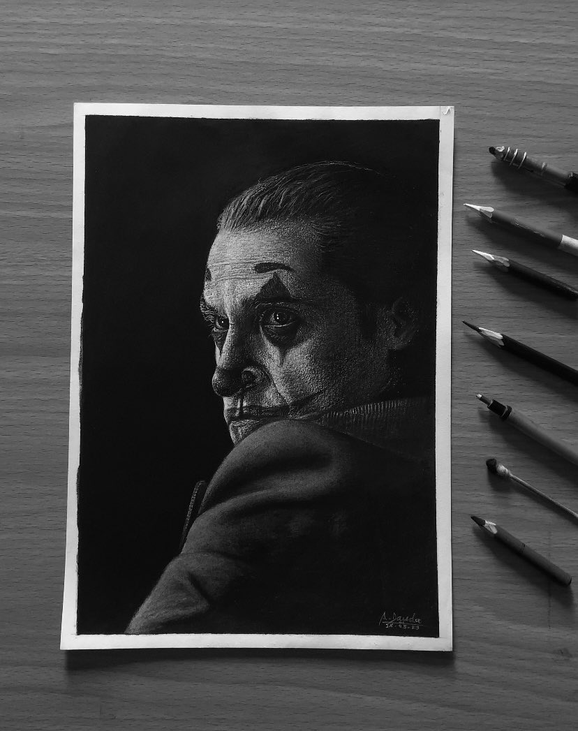 daudaabusali's tweet photo. New drawing ✍🏽 
JOKER (2026)
Charcoal on paper https://t.co/1WJK4yQn7b