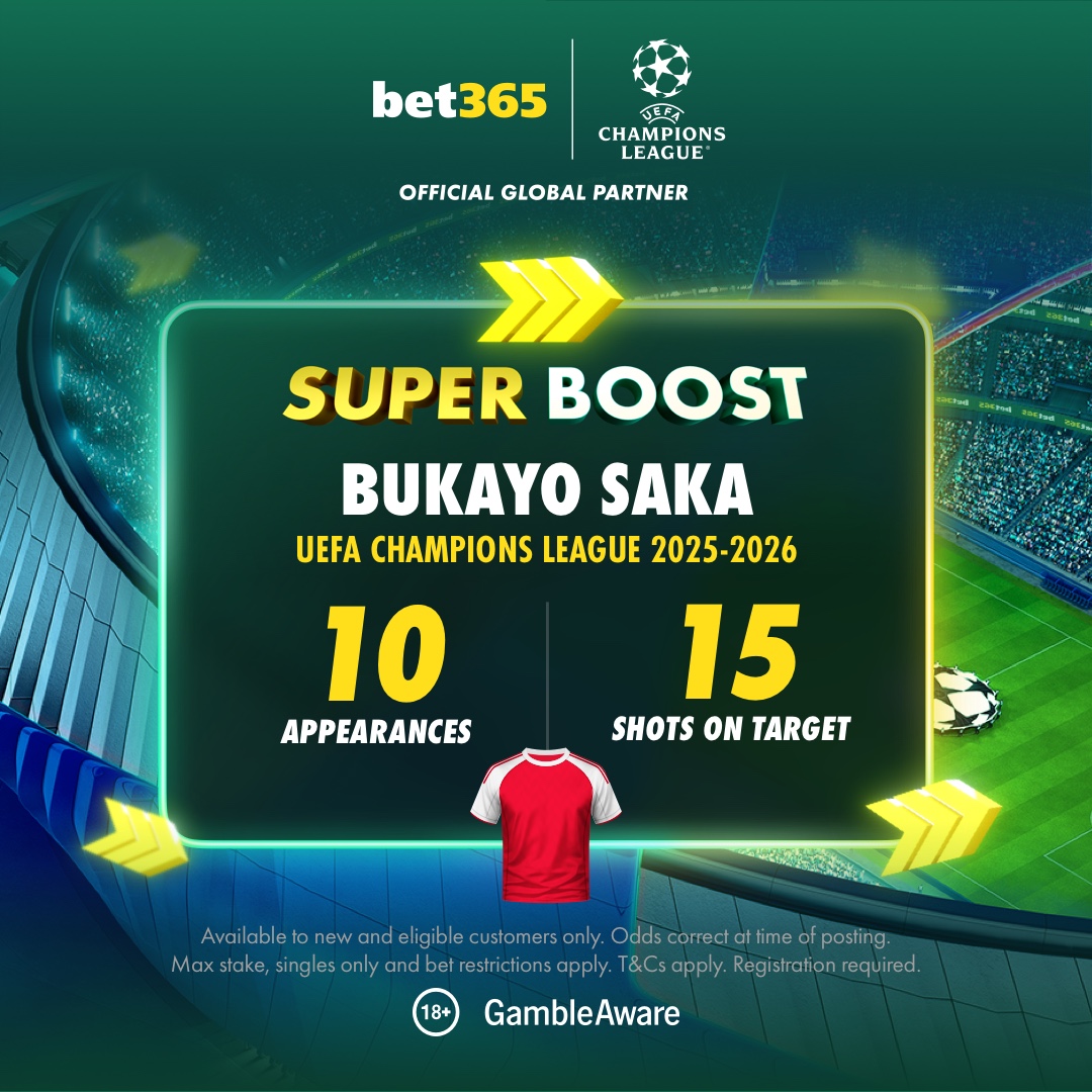 bet365's tweet photo. A reminder our Super Boost is live on site until kick off!

(Extra time 𝗜𝗦 included) https://t.co/CojkFXjEKd