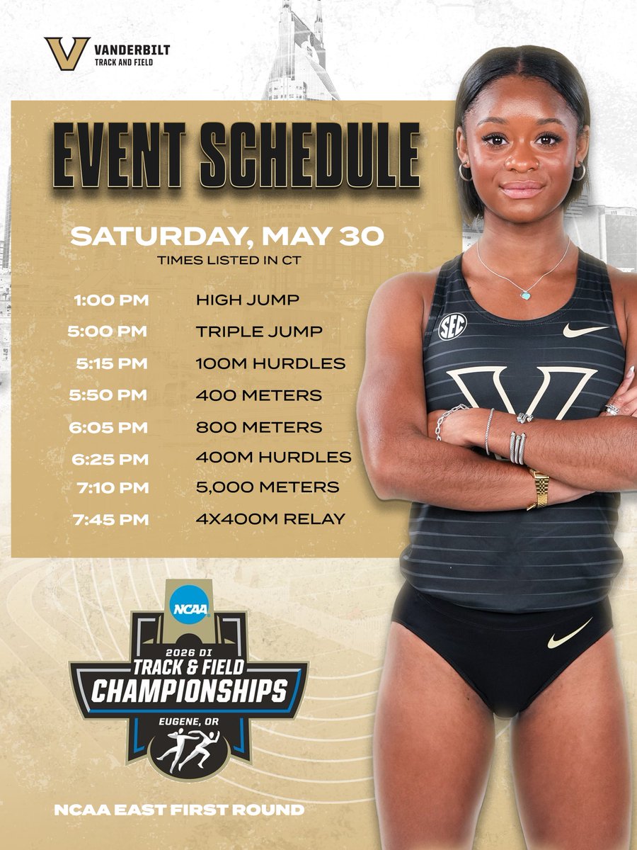 vandyxctrack's tweet photo. Back at it!   

🆚 | NCAA East First Round 
📍 | Lexington, Kentucky 
💻 | ESPN+  
📊 | https://t.co/YVfRaSvyNR 

#AnchorDown https://t.co/S42AcyAWlQ