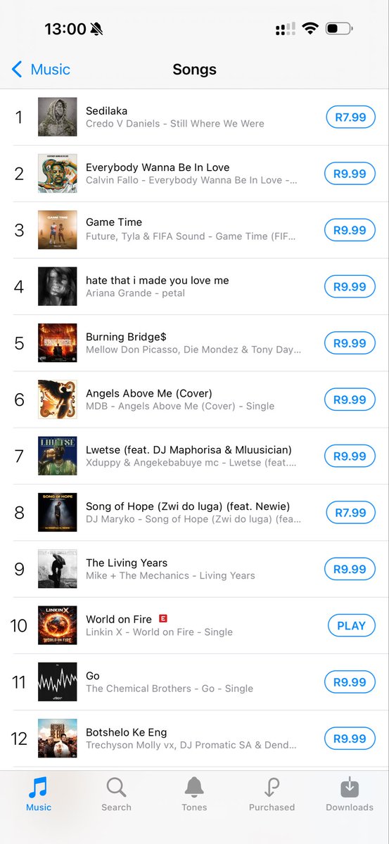 LinkinX123's tweet photo. World On Fire has attained a new milestone on the South African iTunes Overall chart, reaching #10. @XStreamRecords1 #chudai #fotbollströjefredag #PetroLeCumplióAlCaribe https://t.co/6zTbRXecwP