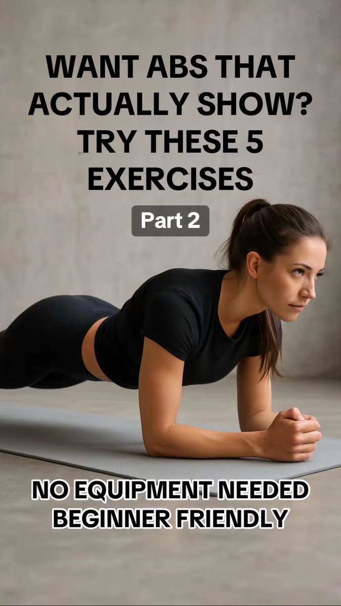 CadioArena's tweet photo. Want abs that actually show? Start with moves that train your core from different angles, not just endless crunches.

These 5 beginner friendly exercises need no equipment and fit easily into a home workout.

Save this Part 2 and try it today.🧵 https://t.co/AyBfOVc5Yq