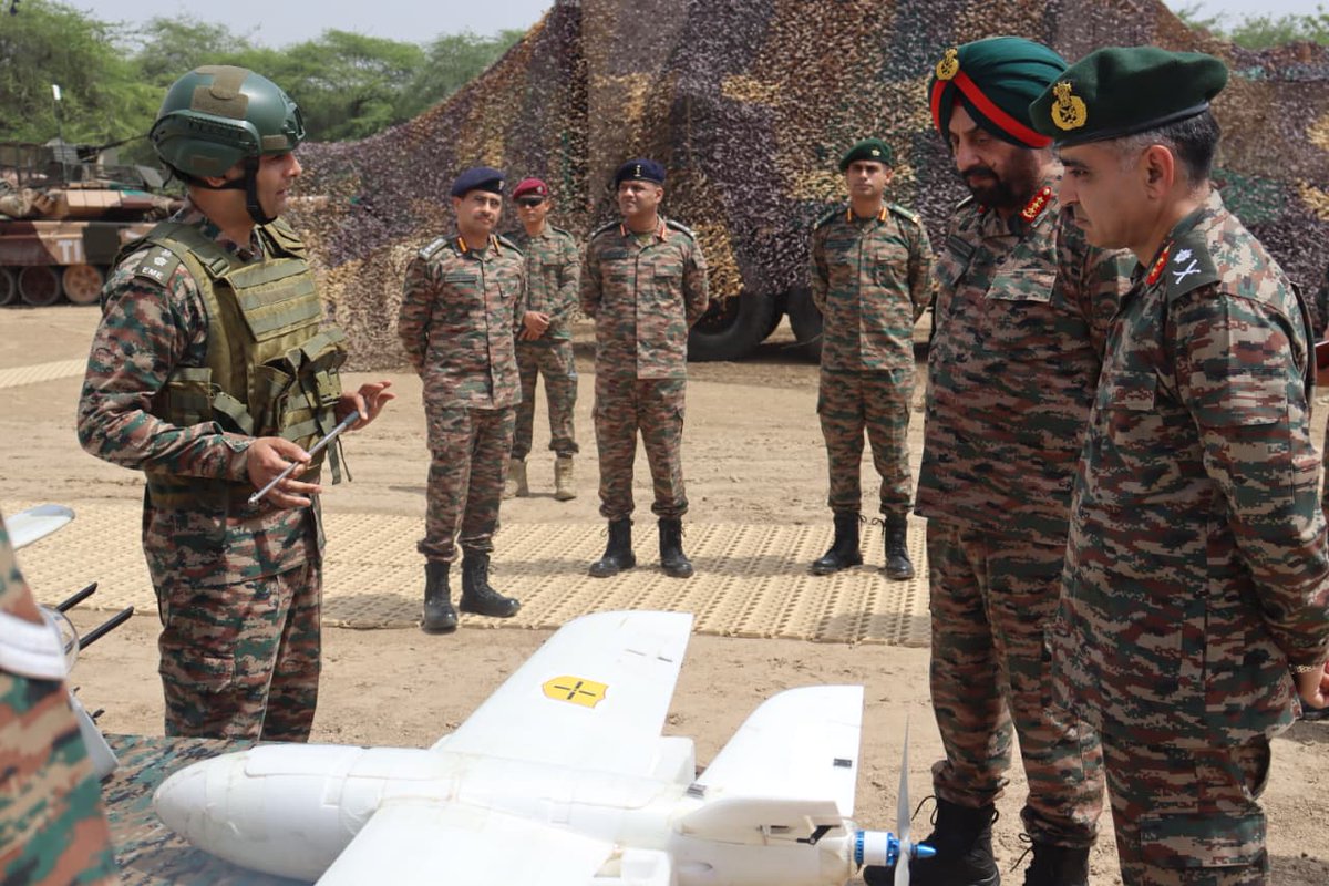 DefenceSahil's tweet photo. सप्त शक्ति कमान के सेना कमांडर लेफ्टिनेंट जनरल मंजिंदर सिंह ने की DOT डिवीजन की युद्धक तैयारियों की समीक्षा, स्वदेशी सैन्य नवाचारों का किया अवलोकन, अत्याधुनिक काउंटर-ड्रोन ट्रेनिंग नोड का उद्घाटन कर भविष्य की चुनौतियों के लिए सेना को किया और मजबूत

In a significant boost to the Indian Army's modernization and operational preparedness efforts, Army Commander of Sapta Shakti Command, Lt Gen Manjinder Singh, conducted a comprehensive review of the operational readiness of DOT Division. The visit highlighted the Army's commitment to enhancing combat effectiveness through innovation, indigenous technology, and advanced military training.

During the interaction, troops showcased a range of indigenous innovations developed to improve battlefield performance, force protection, surveillance capabilities, and mission effectiveness. These soldier-driven technological solutions reflect the Indian Army's growing focus on self-reliance and innovation under the vision of Atmanirbhar Bharat.

A major highlight of the visit was the inauguration of a state-of-the-art Counter Unmanned Aerial Systems (C-UAS) Training Node. The facility will play a crucial role in preparing soldiers to detect, track, and neutralize emerging drone threats, a capability that has become increasingly important in modern warfare and border security operations.

Lt Gen Manjinder Singh commended the professionalism, dedication, and innovative spirit displayed by all ranks. Recognizing exceptional contributions, he also presented awards to deserving personnel for their outstanding performance and commitment to operational excellence.

The visit underscores the Indian Army's continued transformation into a future-ready force capable of addressing evolving security challenges through technology, innovation, and superior combat preparedness. As drone warfare, AI-enabled systems, and next-generation battlefield technologies reshape modern conflicts, initiatives like these ensure that the Indian Army remains prepared, adaptive, and mission-ready.

#IndianArmy #SaptaShaktiCommand #LtGenManjinderSingh #DOTDivision #MilitaryInnovation #AtmanirbharBharat #CounterDrone #CUAS #DefenceNews #MilitaryTechnology #OperationalReadiness #ArmyModernization #IndianDefence #NationalSecurity #FutureReadyForce #DroneWarfare #MilitaryLeadership #CombatReadiness #DefenceJournalism #JaiHind