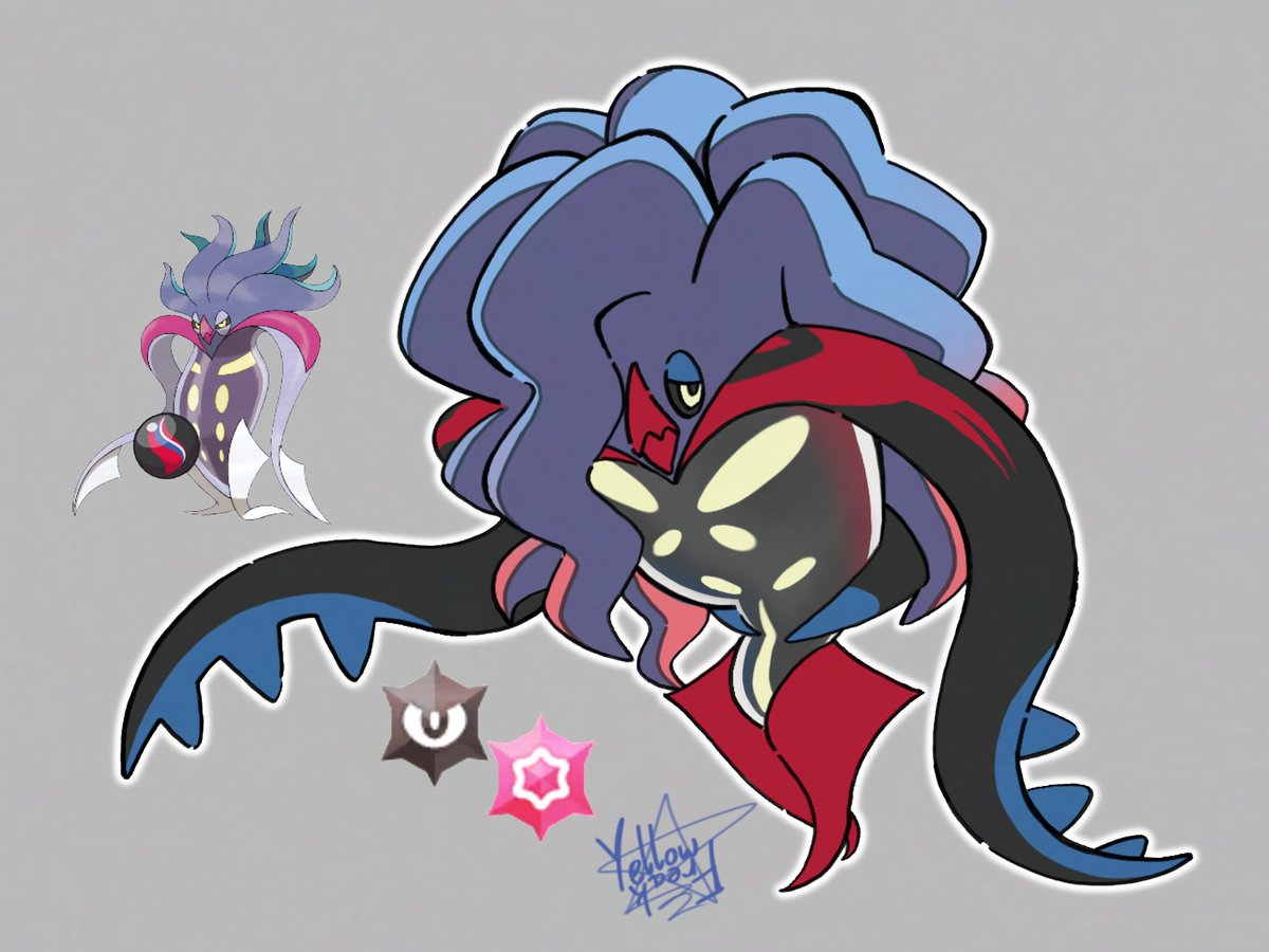 yellovvfreak's tweet photo. my first #StoneSwap attack! you've seen floette with the malamarite, now behold, malamar with the floettite! I don't think they like eachother's megastones! #PokemonLegendsZA #fakemon https://t.co/PLh6gi7tKw