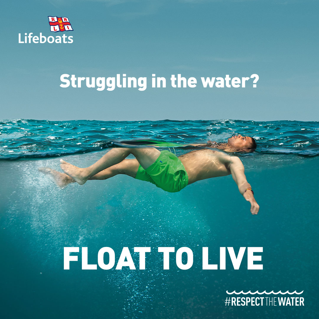 NHSCandM's tweet photo. If you’re struggling in the water, #FloatToLive. Remember it.
Practise it. Share it. It could save you or someone you love.
#RNLI #FloatToLive #WaterSafety #RespectTheWater #BeachSafety https://t.co/m0tqdISzvf