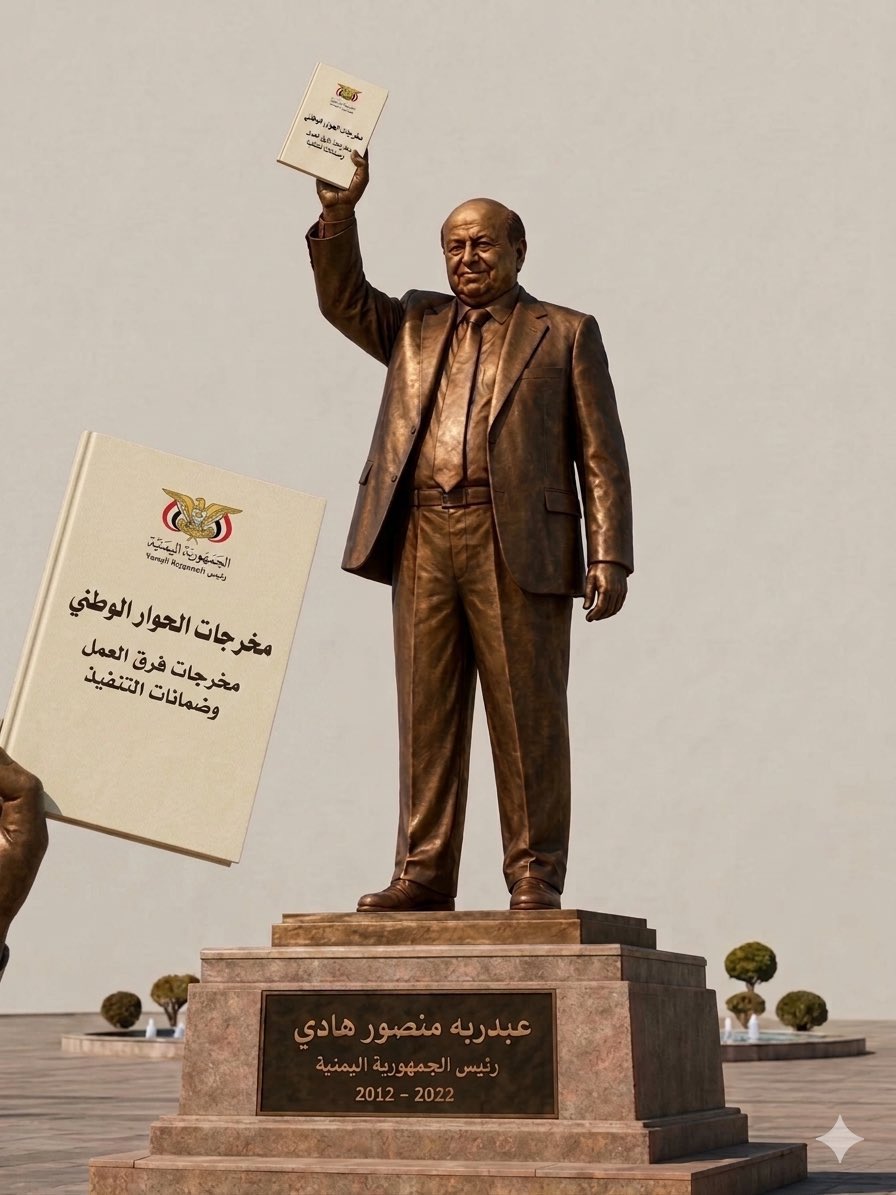 maldhabyani's tweet photo. أدعو الدولة لعمل نصب تذكاري للرئيس الراحل #عبدربه_منصور_هادي تخليدا لمآثره في صياغة أهم وثيقة في تاريخ اليمن الحديث . https://t.co/zaDl4wLXfq