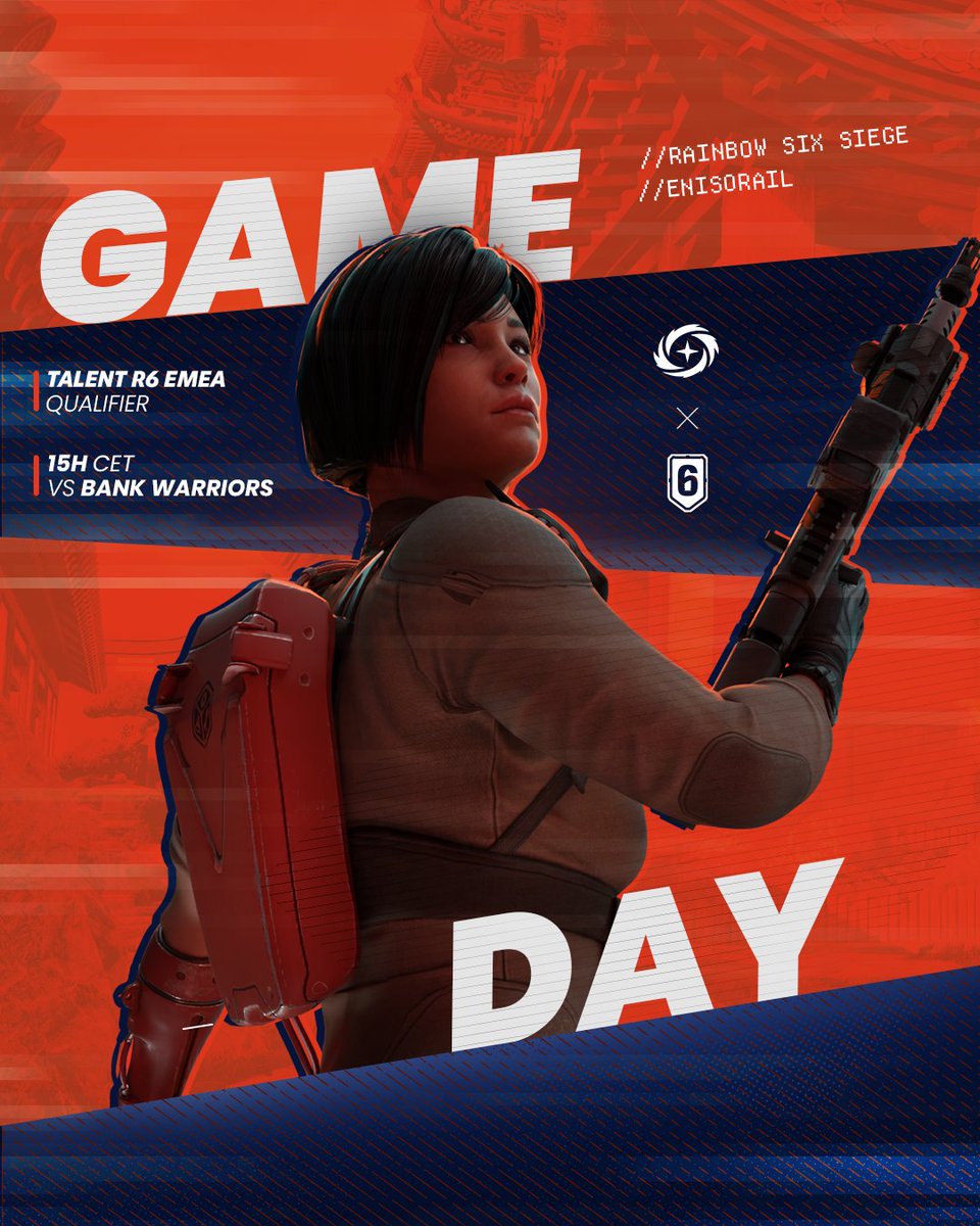 Enisorail's tweet photo. 🛡️ | Rainbow Six Siège

2ème qualifier du Talent R6 EMEA ! Dernière chance de se qualifier ! 🫡

🆚 #BankWarriors
🕖 15h00
🎮 BO1

#ConquerTheNight 💫 https://t.co/2VND9vCdmo