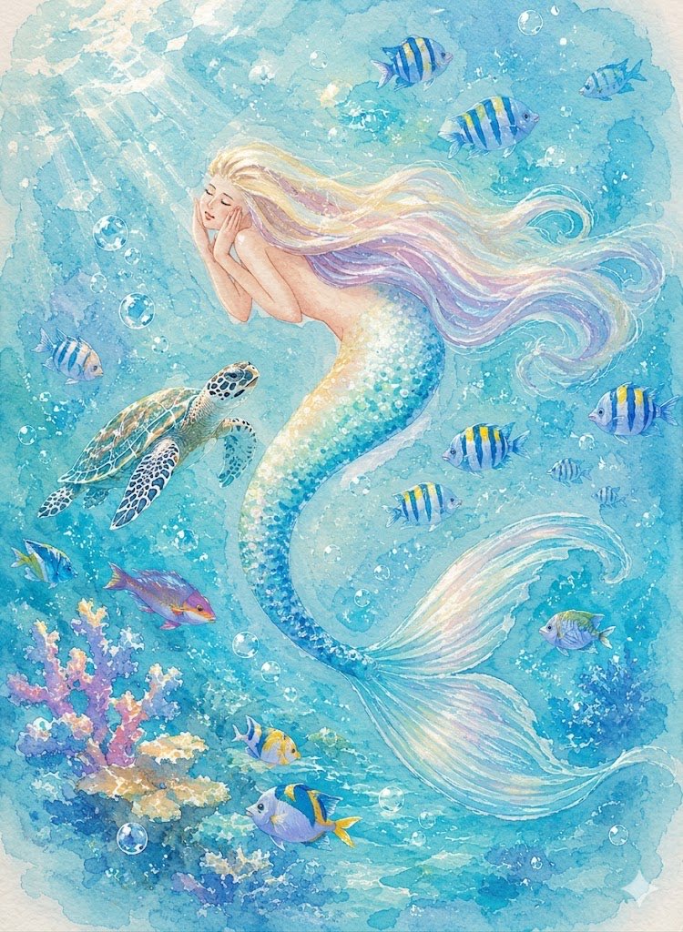 Fbunningyo2's tweet photo. 水彩画風🌺
watercolor style🎨
#mermay #マーメイド https://t.co/LYXfrJUuHy