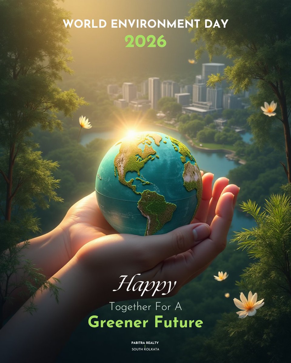 PabitraRealty's tweet photo. Happy World Environment Day 2026

Together, we can create cleaner communities, greener spaces, and a healthier future.

#WorldEnvironmentDay #GoGreen #EnvironmentDay2026 https://t.co/bE0xrXkBaj