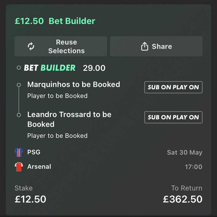 LockCityBets0's tweet photo. 🏆PSG vs Arsenal🏆

See previous post for singles🟨
Here are all the doubles and trebles

Once again, you don’t have to follow all of these are just my fancies

Neves against likely eze and skelly who win a lot of fouls

Drop a like for 35/1 builder ❤️

0.5U doubles
0.25U trebles https://t.co/Dy1ygfNN9n