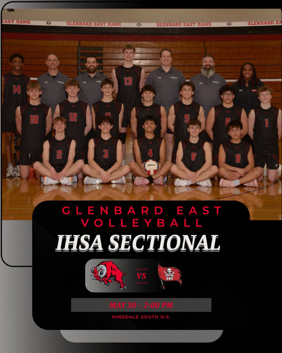 GEHS_Athletics's tweet photo. Good luck to the volleyball team as they travel to Hinsdale South for the IHSA Sectional vs Bolingbrook. Let's go Rams! https://t.co/18xEnjnUZT