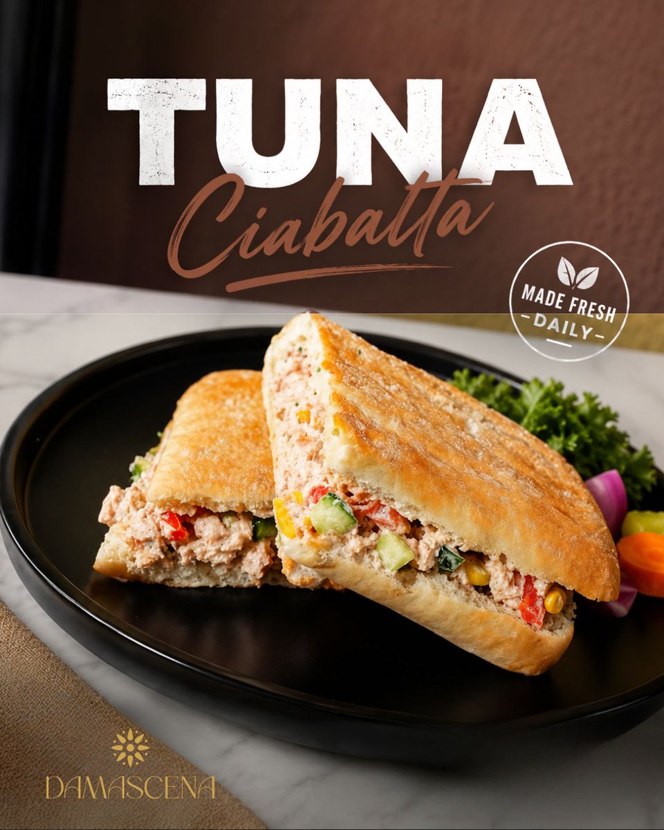 Damascena_UK's tweet photo. Summer in every bite ☀️
Tuna Cibatta sandwich by Damascena ,  fresh, tasty, and perfectly light for warm weather 🥪✨ https://t.co/gBNbvPwc8x