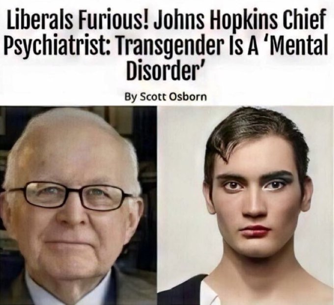 McgeheeBob40725's tweet photo. @AntiWokeMemes A
it's already classified as a mental disorder. https://t.co/TZ34bElMbp