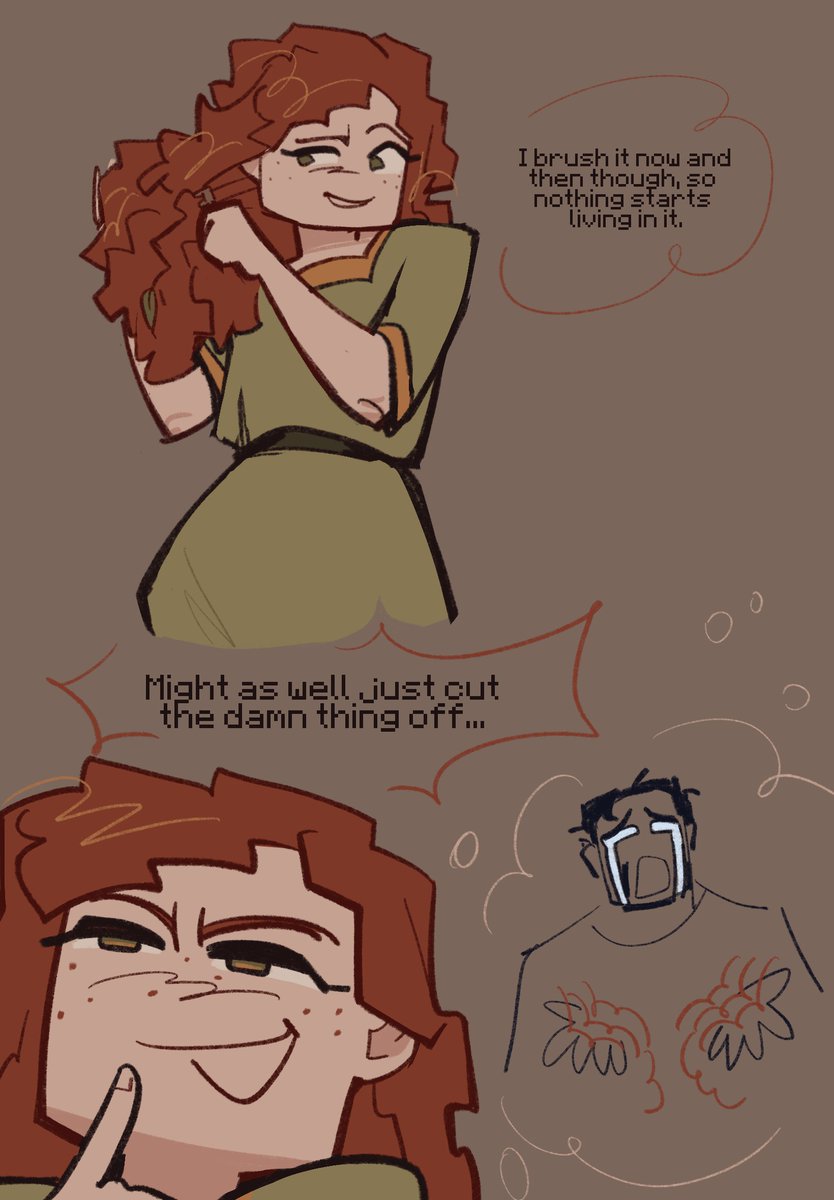 ffd1rr's tweet photo. (pretenting this page is an ask blog)

Today's question is — "Have you ever experimented with your hair?" 
she hasn't.
#minecraft #minecraftalex #herobrinexalex https://t.co/7dME8nReRS